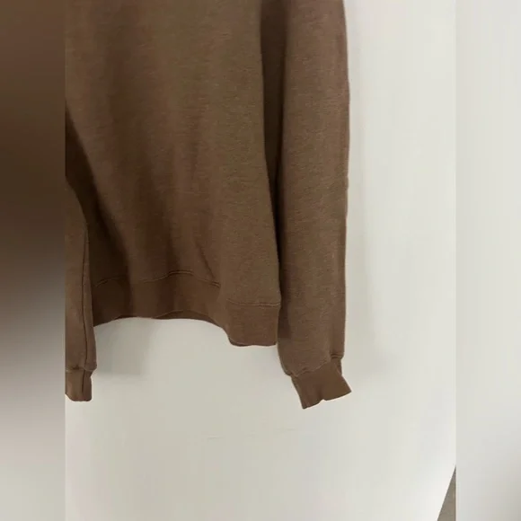 Agolde balloon sleeves Tarron Mock Neck Sweatshirt in Toffee Heather - Picture 3 of 8